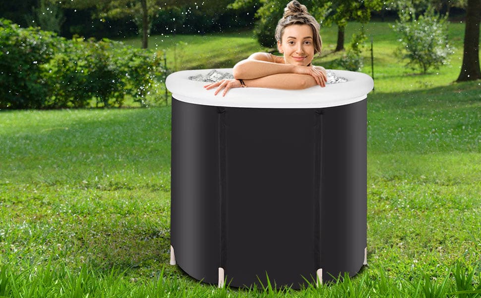 Recovery Ice Tub Foldable Adult Bathtub Outdoor Portable Cold Water Therapy Tub Fitness Rehab Ice Tub For Athletes Long Lasting Insulated Ice Tub, Adult Spa Soaking Bucket