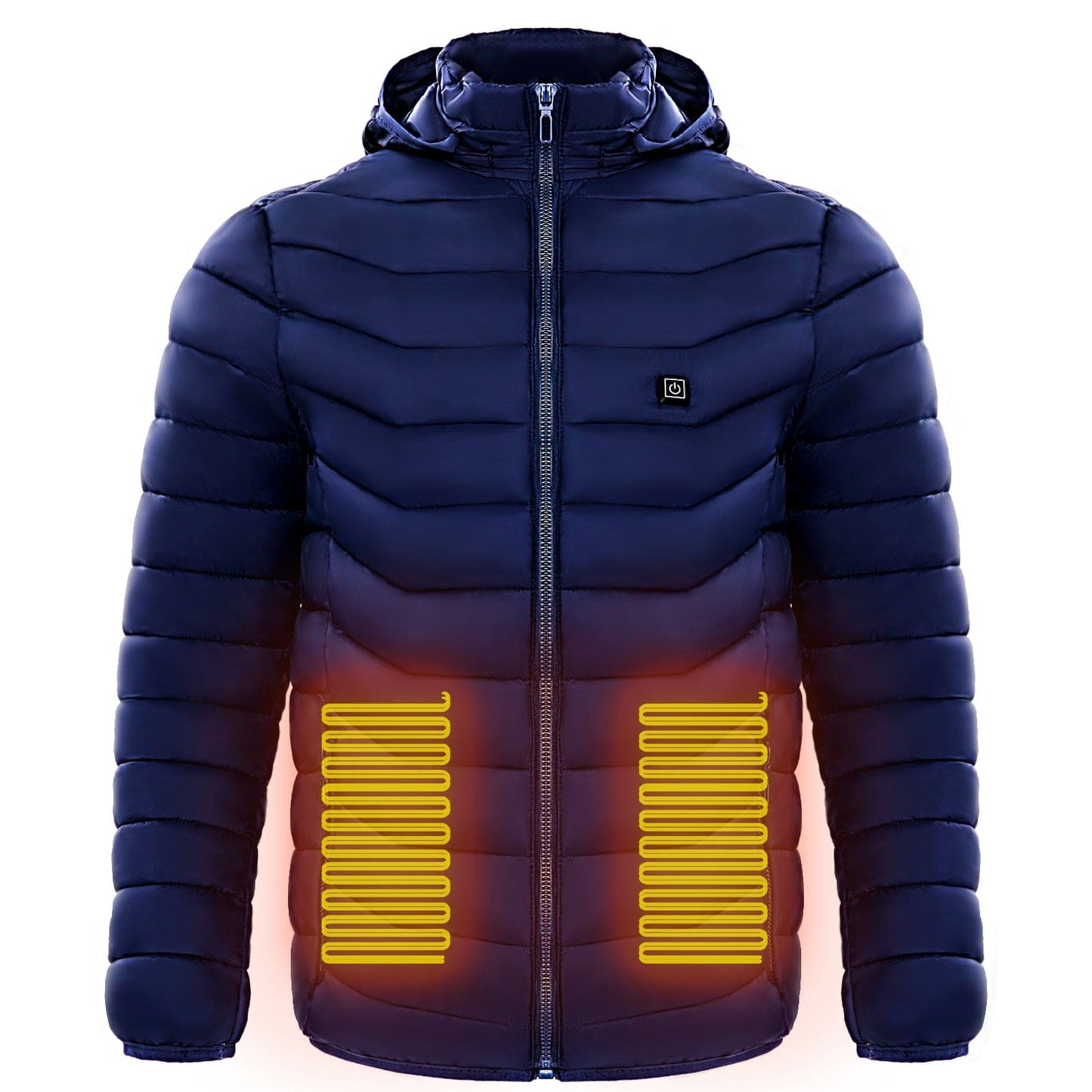 Men Heated Puffer Jacket Electric Heating Coat Insulated Hood Windbreaker  Several Heat Zones