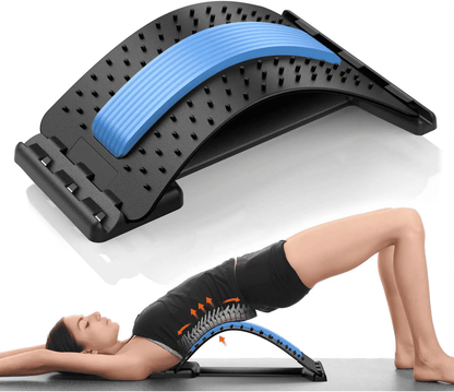 US Back Stretcher for Lower Back Pain Relief, 3 Level Adjustable Lumbar Cracker Board, Back Cracking/Massager Device for Scoliosis, Spine Decompression, Upper & Lower Back Support