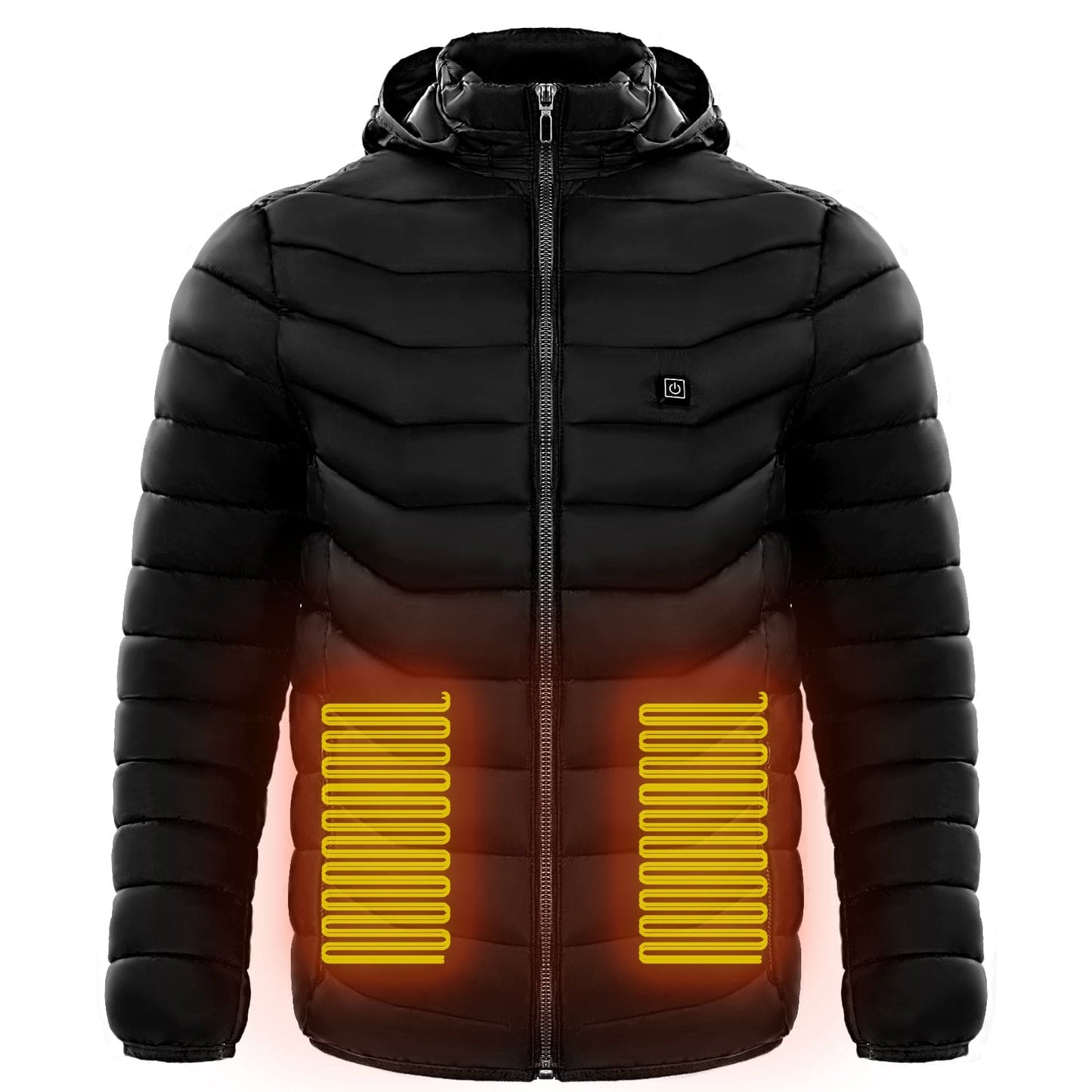 Men Heated Puffer Jacket Electric Heating Coat Insulated Hood Windbreaker  Several Heat Zones